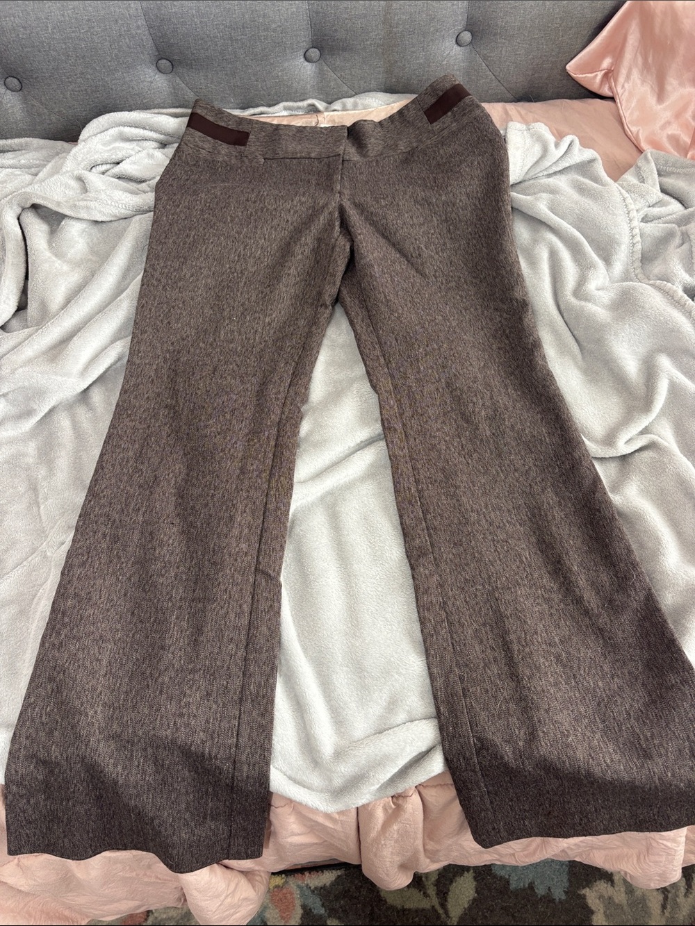 Stooshy Brown Womens Dress Pants - Wide Leg